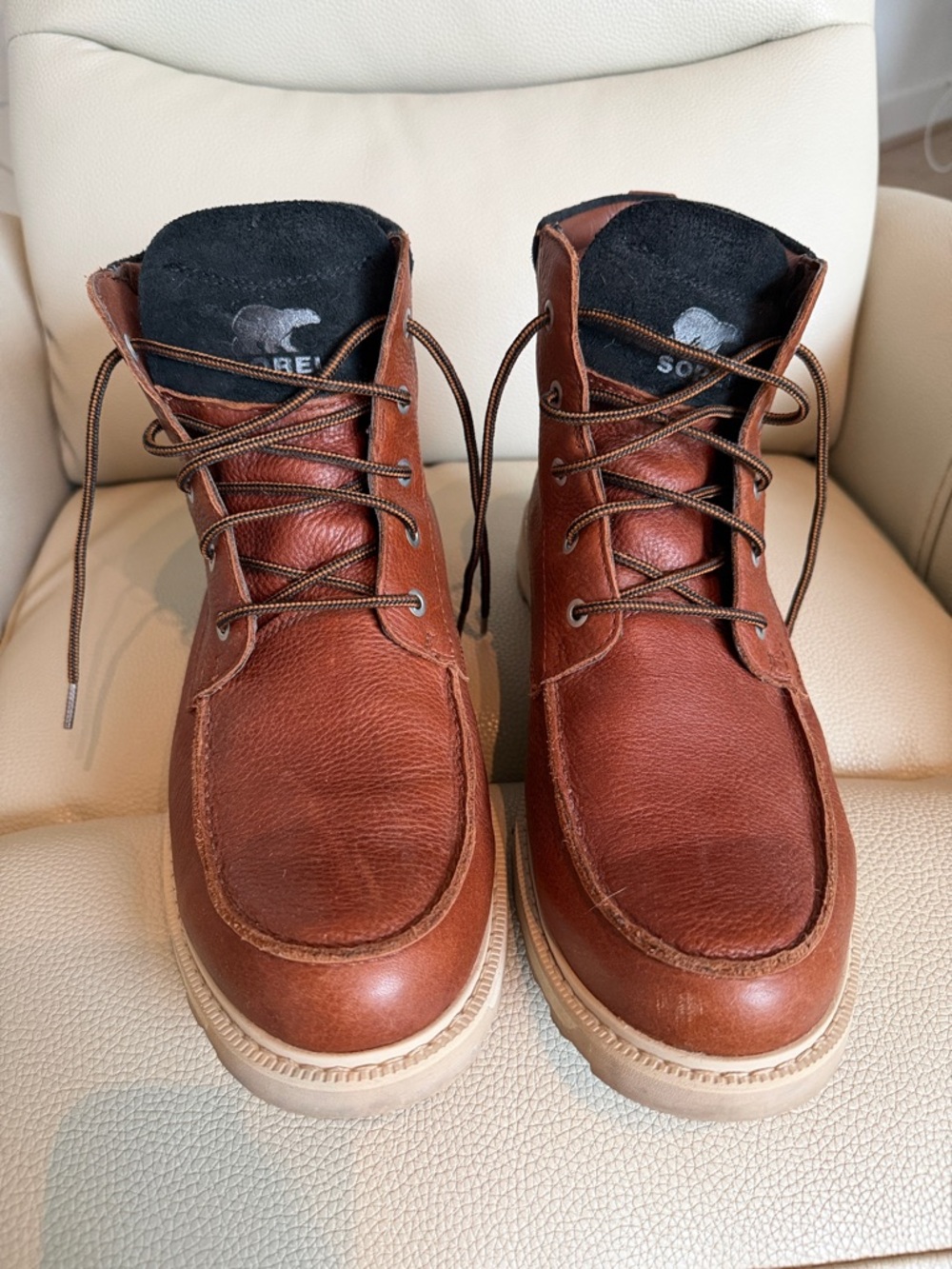 Sorel Men's Brown Leather Chukka Moc Toe Boots